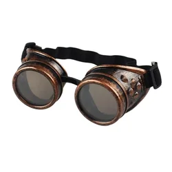 Steampunk Vintage Punk Gothic Cyber Goggles Sunglasses (Red Bronze)