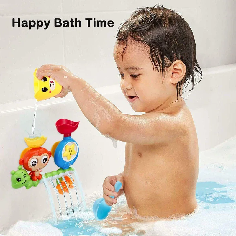 Baby Bath Toy Wall Sunction Cup Track Water Games Children Bathroom Monkey Caterpilla Bath Shower Toy for Kids Birthday Gifts 2