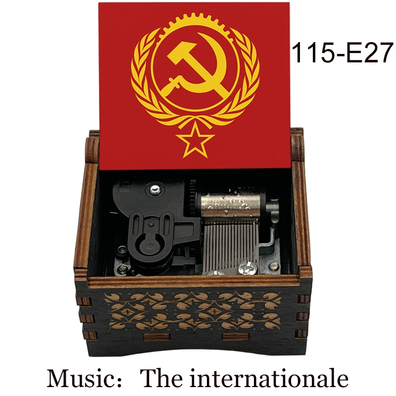 The Internationale Music Box Wooden Hand Musical Gift For Senior Grandparent parents Souvenir New Year Gift office Decor 5