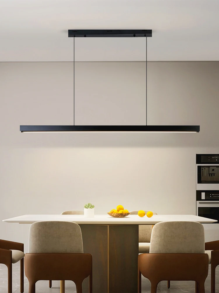 

Modern Simple Led One-word Dining Room Long Pendant Lights Minimalist Bar Table Lamps Office Chandelier Home Lighting Fixtures