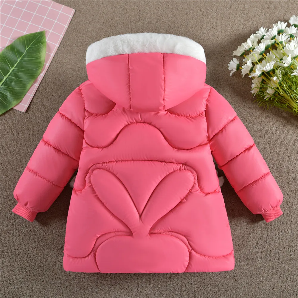 2-6 Years New Winter Baby Girls Jacket Keep Warm Fur Collar Little