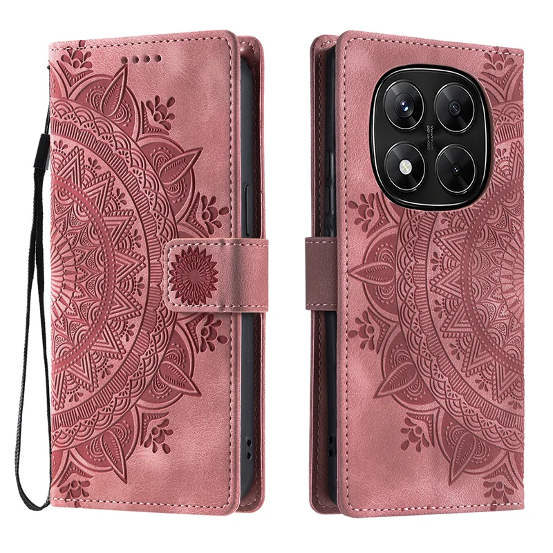 Totem Flower Leather Wallet Cover Case