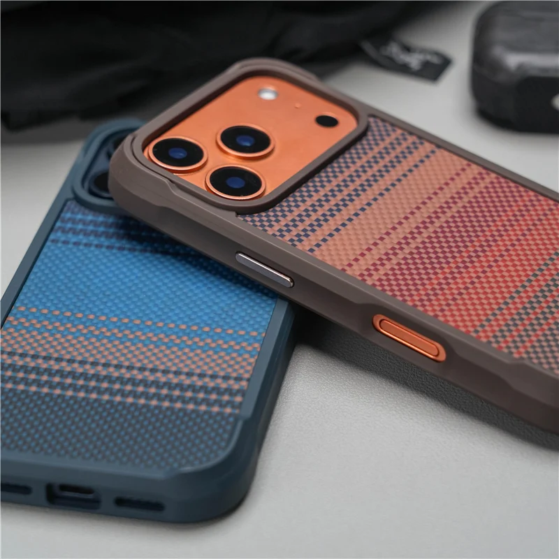 Geometric Tech Woven Magnetic Matte Shockproof Hard Protective Case