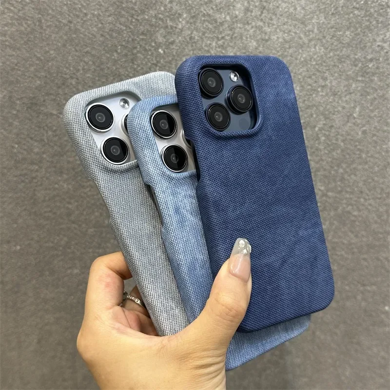 Creative Y2K Washed Color Denim Jeans Tie Dye Shockproof Phone Case