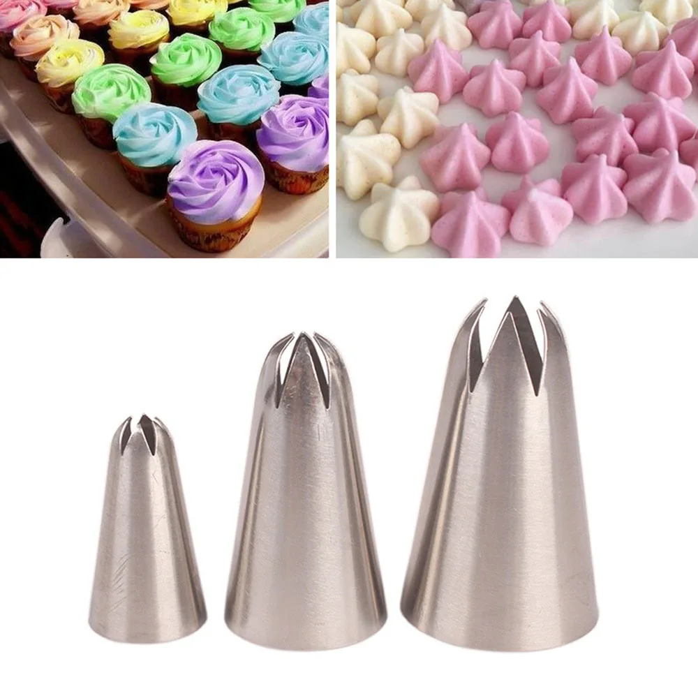 Cream Nozzles Stainless Steel Piping Tips Cake Decorating Tools Cookies  Cupcake Icing Tips Pastry Socket Baking Set