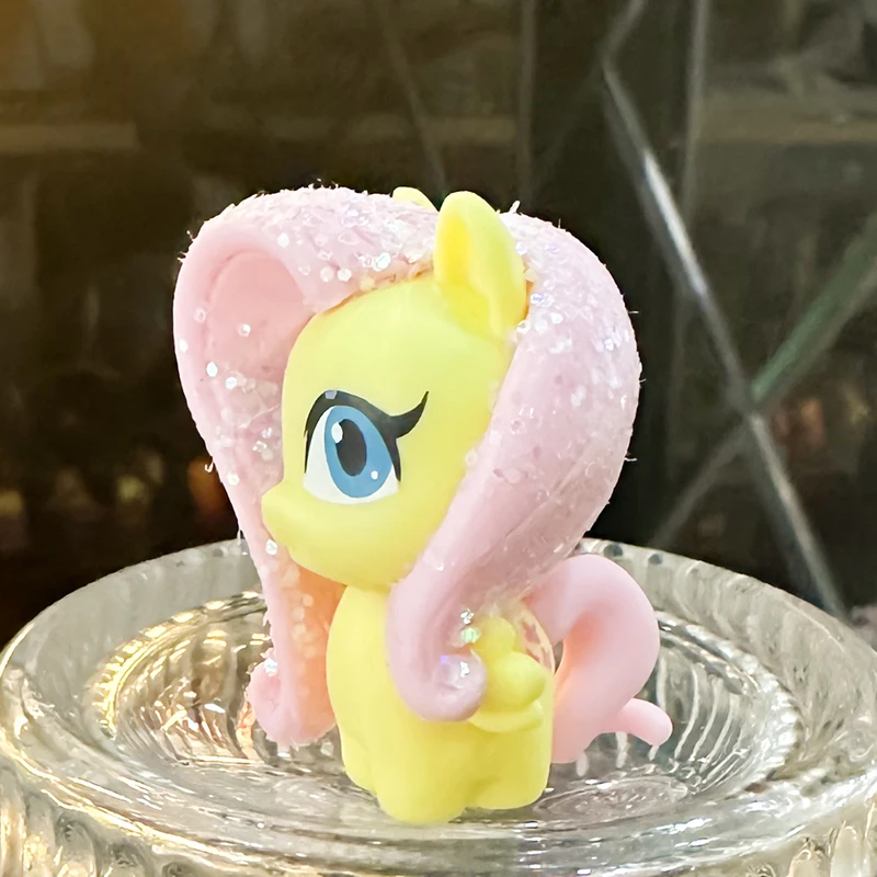 Lps Dogs Rare Little Original Glitter Yellow Horse Model Apple Jack Unicorn Horse Action Figure Toys Horse For Kid Y23092201