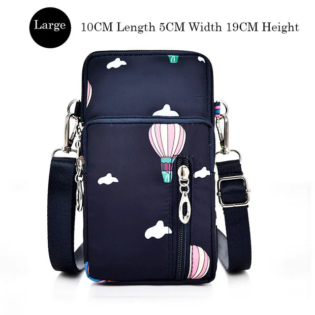 Universal Mobile Phone Bag For Samsung/iPhone/Huawei/HTC/LG Case Wallet Outdoor Sport Arm Purse Shoulder Bag Women Phone Pouch Large QQ Blue