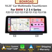 Autoradio sans fil CarPlay Android Auto Bonroad 10,25 pouces pour BMW Série 1 2 3 4 F20 F21 F23 F30 F31 F32 F33 F34 F35 F36 2013-2017 1
