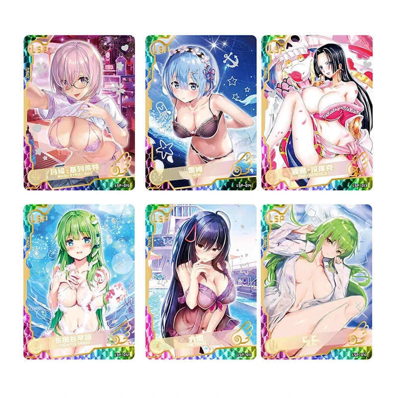 Sexy Girl Maiden Party Super Hidden Swimsuit Series Board Game Cards Anime Goddess Character MR Metal Card Toy for Children Gift 5