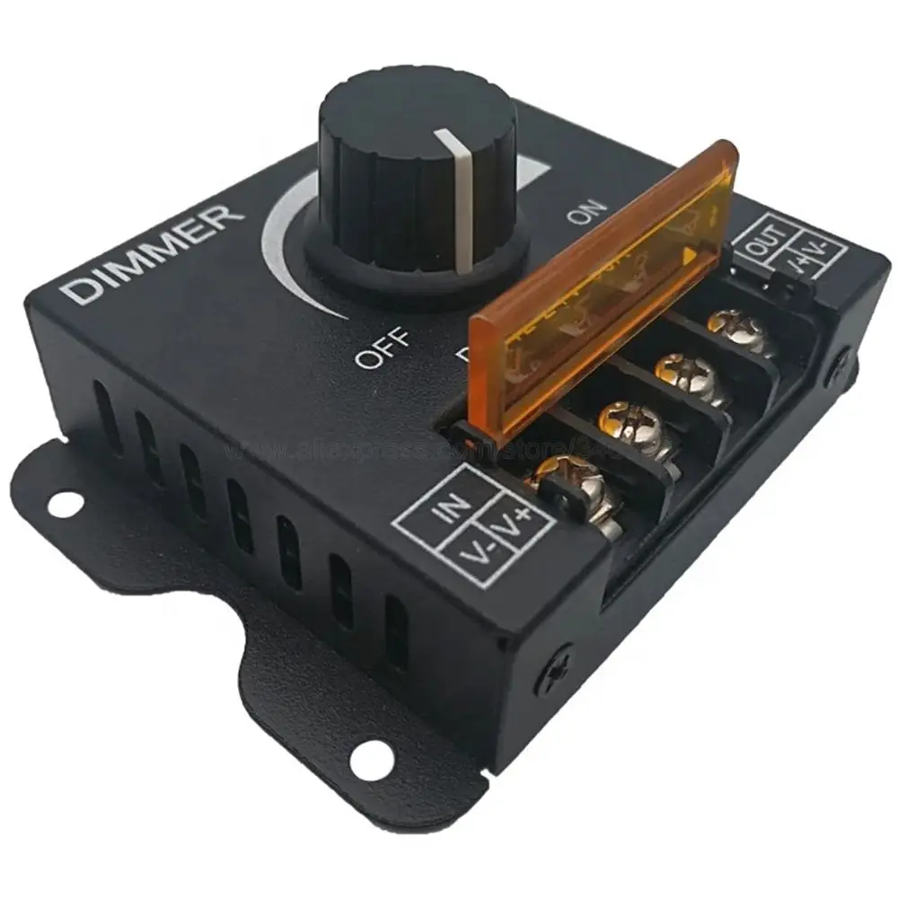 Regolatore Della Luce Di Striscia Del Led Dimmer Regolazione Della Luminosità 30A Manopola Interruttore Dimmer Continuo Per Lampada A Nastro 3528 5050