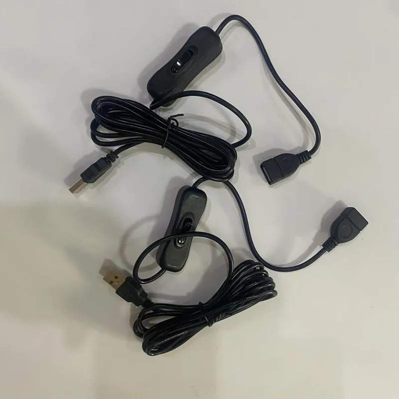 USB Cable With Switch ON/OFF 2Meters Length USB Extension Cable Toggle for USB Lamp Fan Power Supply 2
