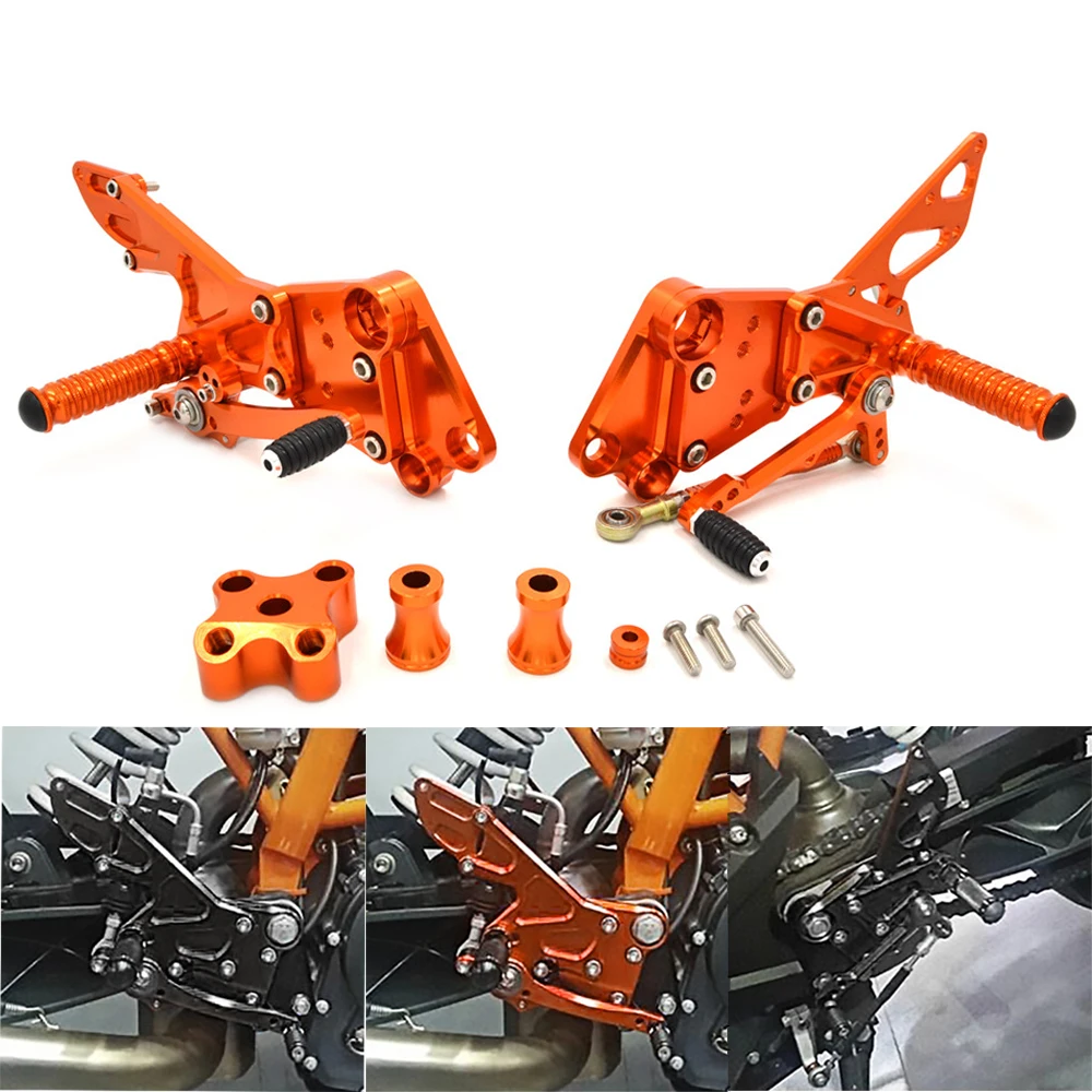 ForKTMDuke125200390MotorcycleAdjustableRearsetFootrestsFoot
