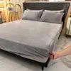 Soft Velvet Fitted Sheet with Elastic Bands Non Slip Adjustable Mattress Covers for Single Double King Queen Bed 160x200cm 5