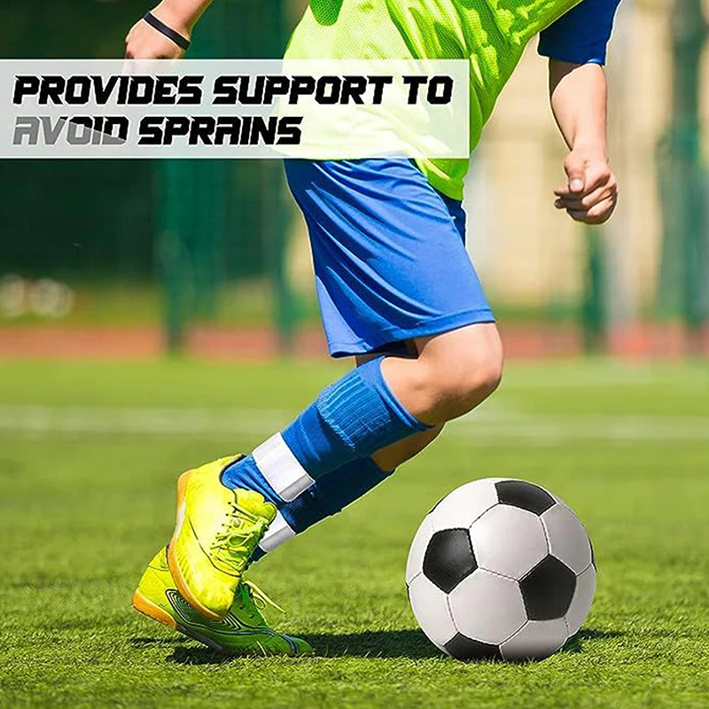 Soccer Shin Guard Stay Fixed Bandage Tape Fastener Adjustable Elastic Shinguard Fixing Strap 1Pair Soccer Football Leg Shin Pads