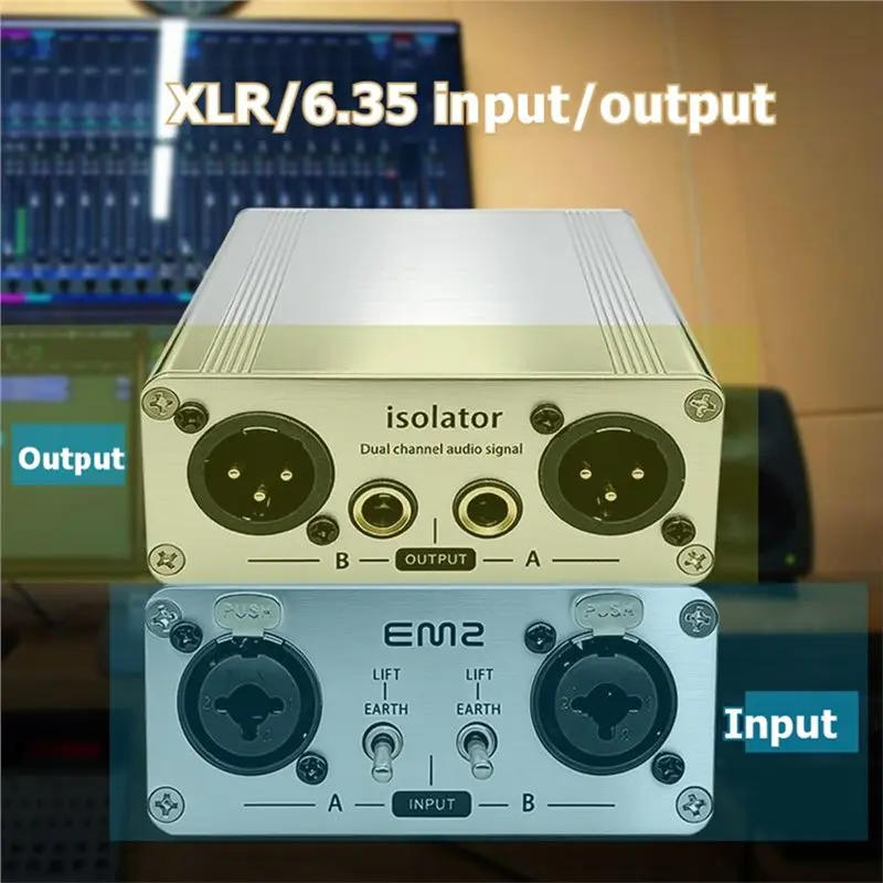 CJSD-XLR 오디오 아이솔레이터 오디오 노이즈 필터 오디오 아이솔레이터 악기용 밸런스드 임피던스 DI 박스