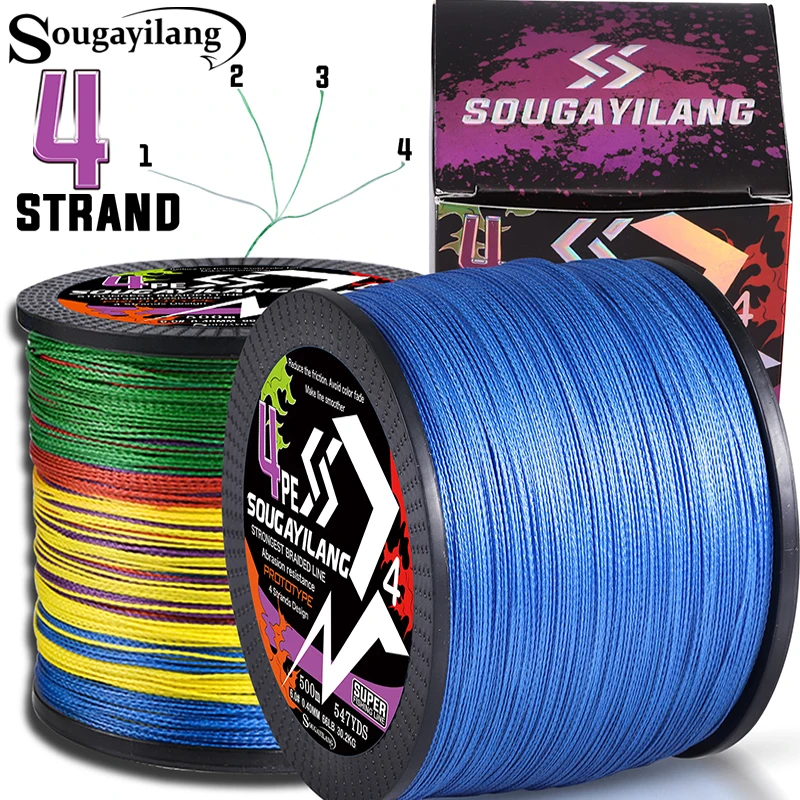 Sougayilang Braided Line 4X 100/300m 5 Colors Max Drag 66 LB Line
