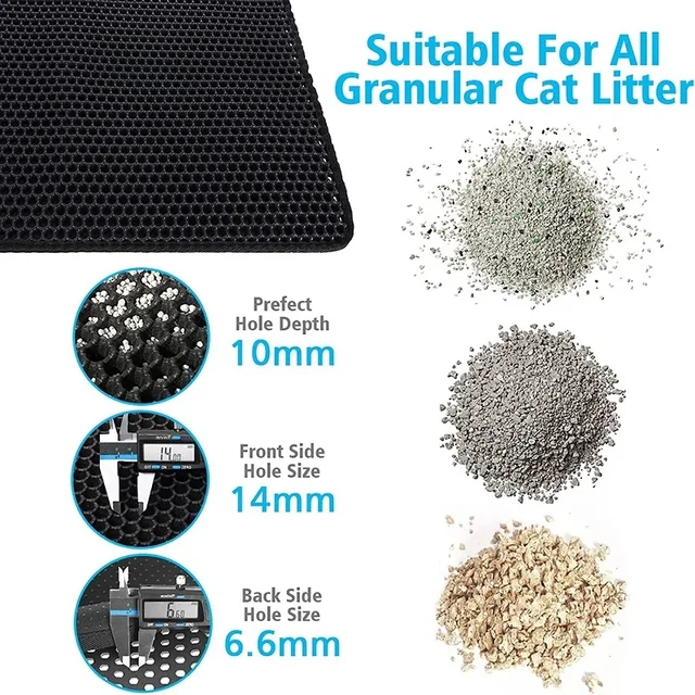 Cat Litter Mat Double Layer Pet Non Slip Big Pet Litter Box Filter Mat Wear Resistant Waterproof Cat Litter   Mat Clean Supplies 3