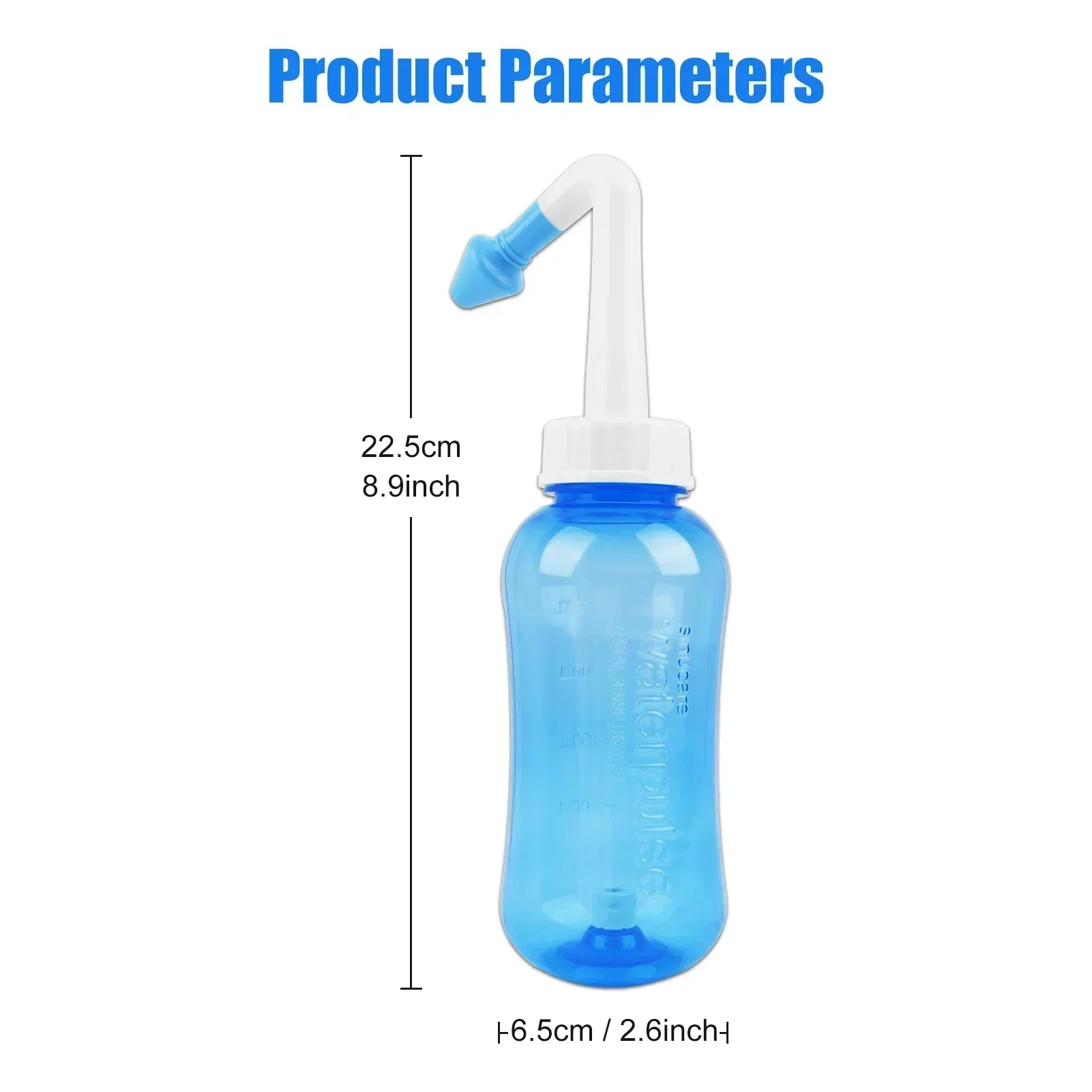 Multi-Size Nasal Rinse Bottle & Cleaner with Nose Protector