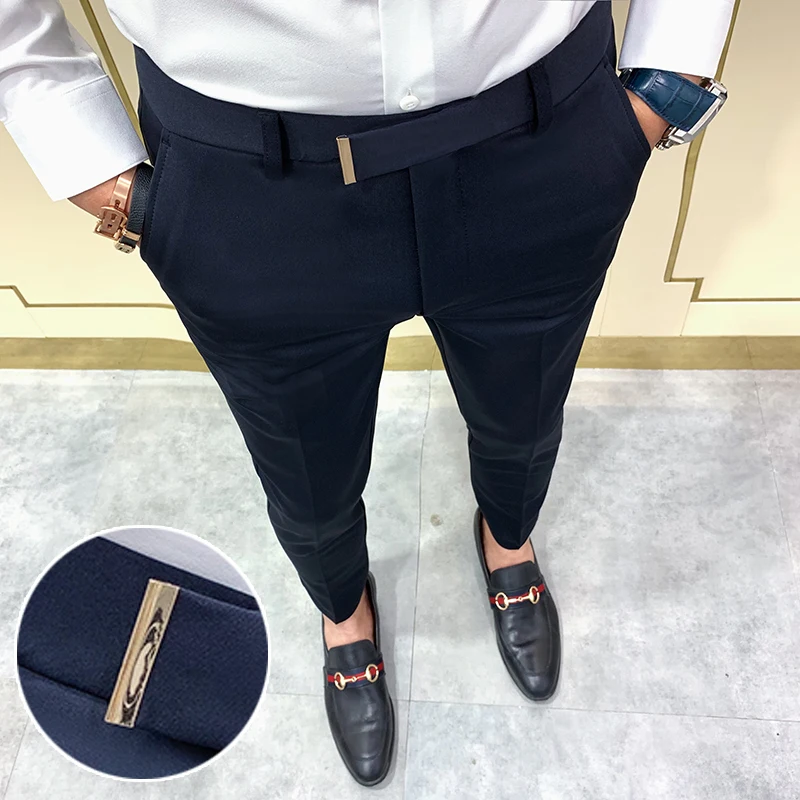 Suit Pants Spring Man Fashion Casual Slim Business Men Wedding Party Work Trousers Classic Large 36 business pants suit pants men pants