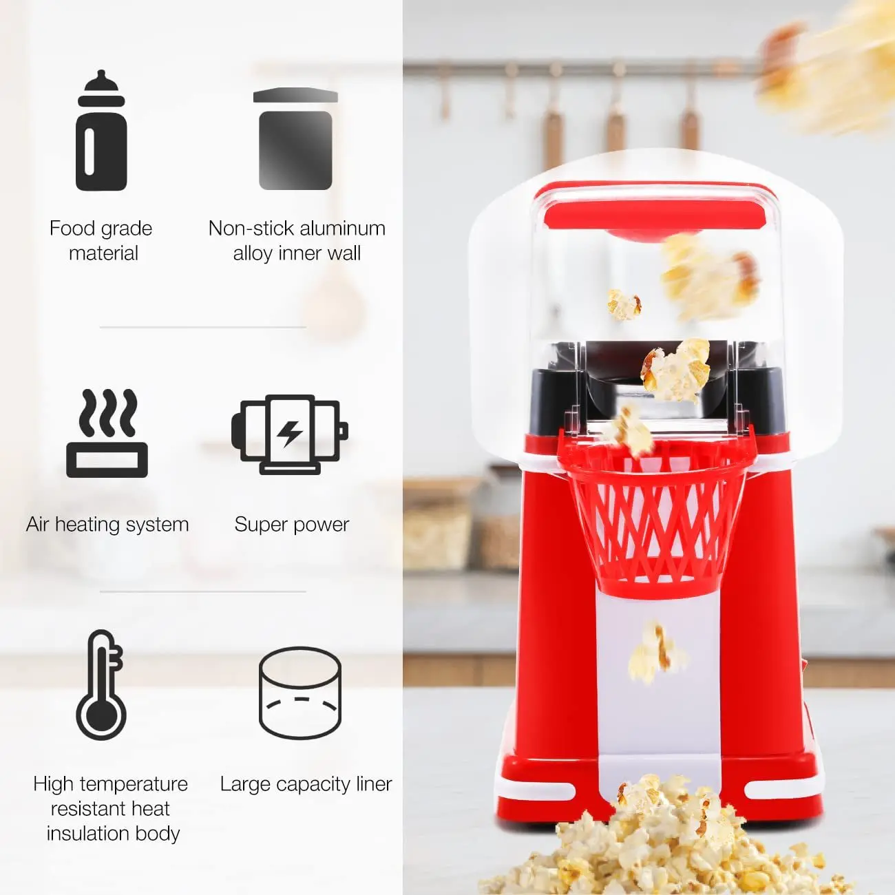 Popcorn Maker Fast Heat Up Popcorn Popper Machine Electric Nonstick Hot Oil  Popcorn Maker Easy To Control Clean EU Plug - AliExpress