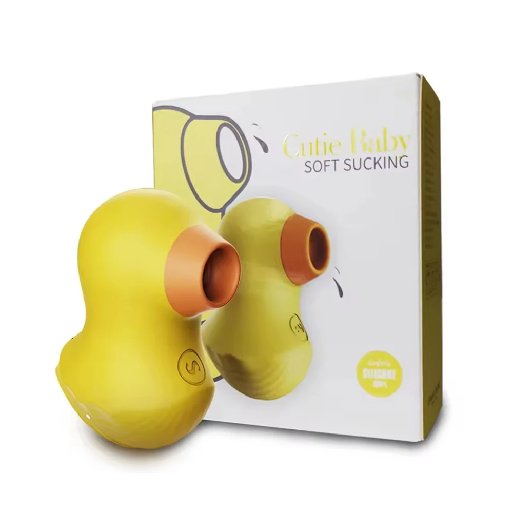 Mini Little Yellow Duck Vibrator 7 Suction Ear Nipple Clitoral Stimulation Adult Sex Toys Vibrators for Women