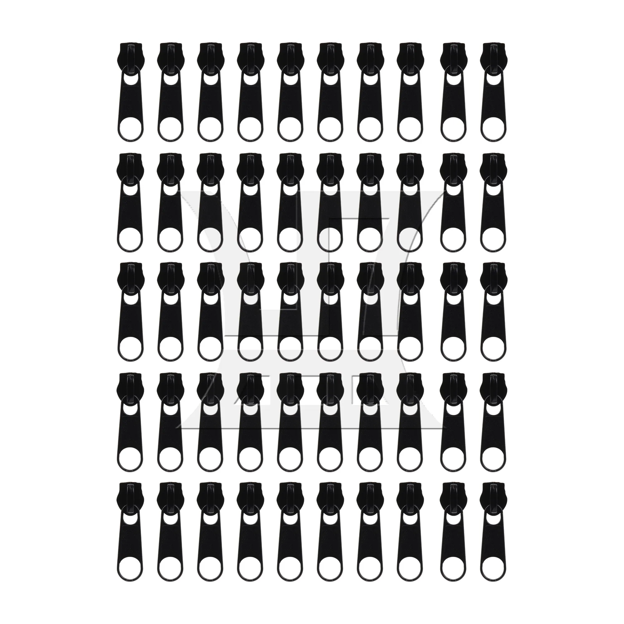 CNBTR 나일론 코일 지퍼 슬라이더, DIY 재봉용, 블랙 5, 35x9.5mm 세트, 50 개