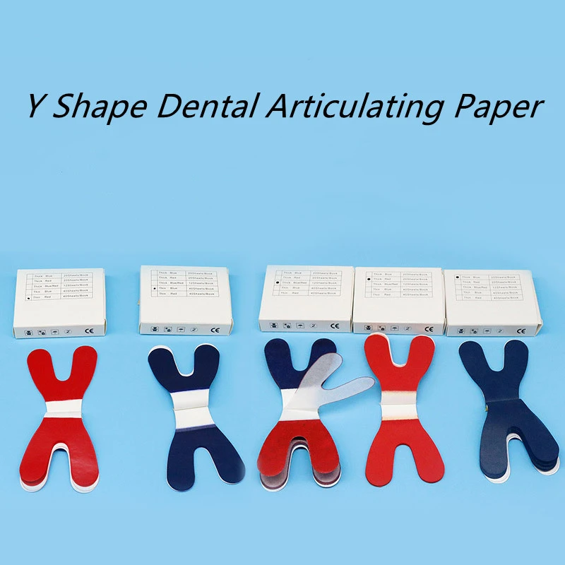 Dental Articulating Paper Y Shape Doublesided Bite Paper Red/blue Full Mouth Articulating Paper
