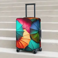 Colourful Umbrella Pattern Suitcase Cover 3d Design Business Protector Vacation Useful Luggage Supplies 1