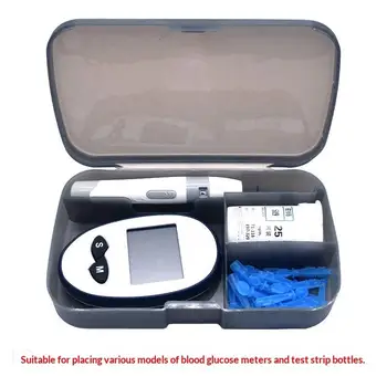 Scatola Portaoggetti per Glucometro, Contenitore in Plastica, Scatola per Organizzazione Prodotti, Kit per Uso Domestico, Kit di Pronto Soccorso Portatile