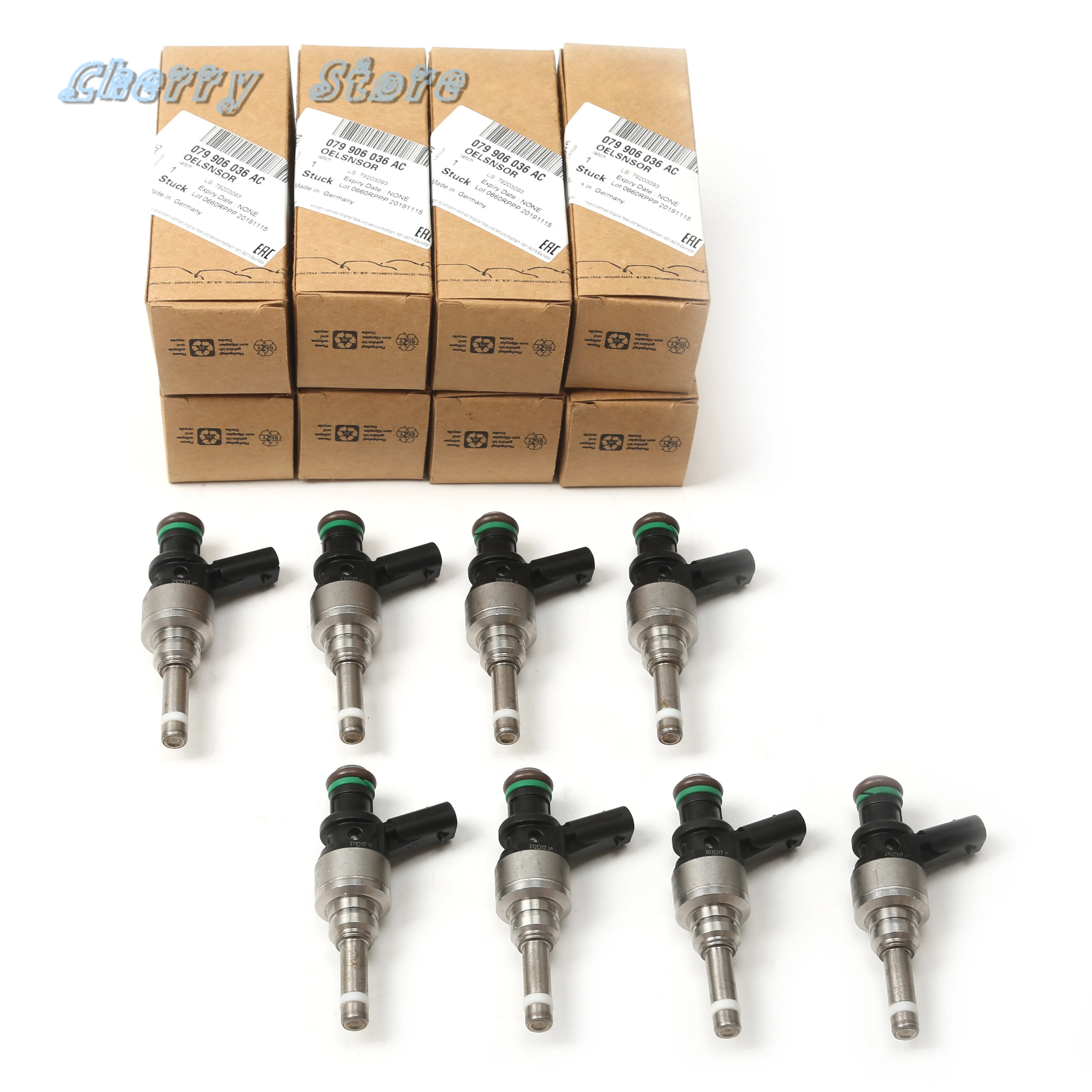 Fuel Injectors Kit 8PCS For VW Touareg Audi A6 A7 Sportback 4.0L R8 Spyder 2013-2015 4.2/5.2L 079906036T 079906036AD