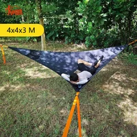 Traveler 400X400X300CM Outdoor camping triangle hammock Oxford cloth camping anti rollover hammock with tensioner 1