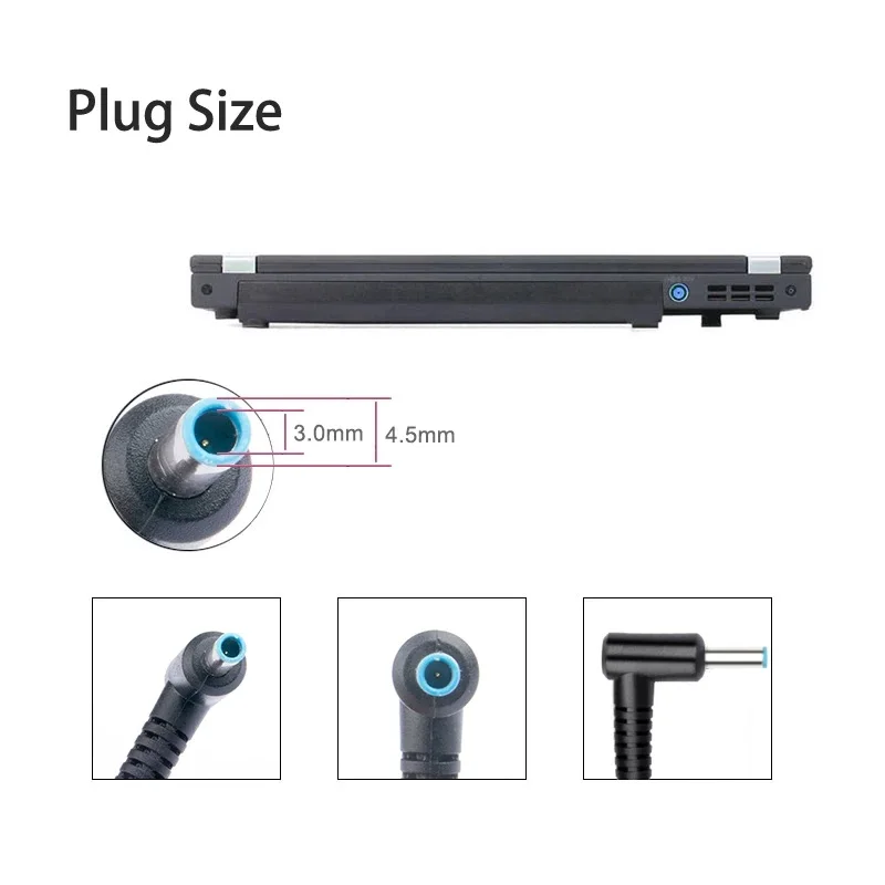 100W USB Type C Fast Charging Cable Type C to 4.5x3.0mm Plug Converter Dc Power Adapter Connector for Hp Pavilion Envy Elitebook — view 2