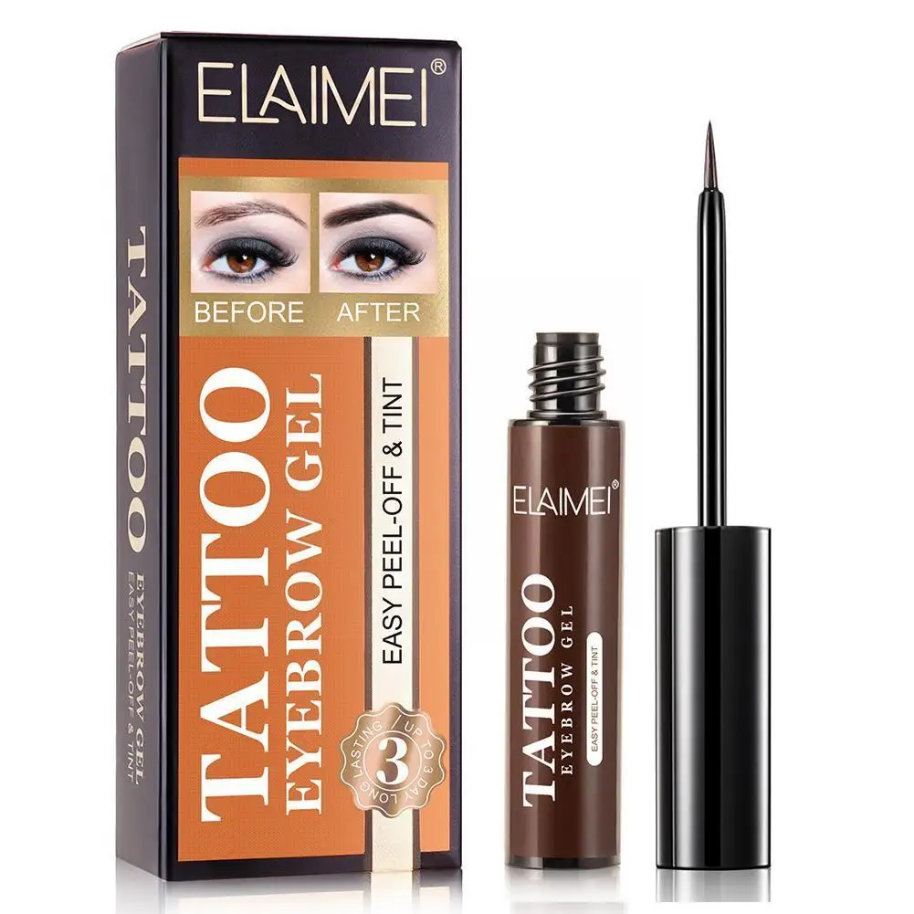 

3 Colors Long Lasting Waterproof Natural Peel Off Henna Eyebrow Tint Tattoo Eye Color Enhancer Eyebrows Gel Brow Brown Up M J3O3