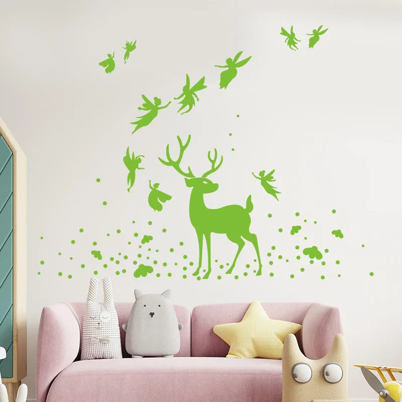 97Pcs Stars Elf Fawn Glow In The Dark Stickers Child Wall Home Decoration Anime Cartoon Bedroom Closets Fluorescent DIY Stickers