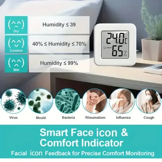 Mini LCD Digital Thermometer And Hygrometer Bedroom Portable Measure Indoor Temperature Humidity Tool Sensor 2