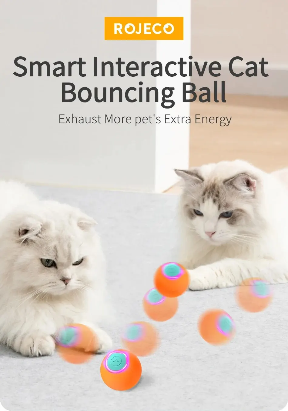 Smart Cat Toys Interactive Cat Bouncing Ball Automatic Rolling Ball Training 360