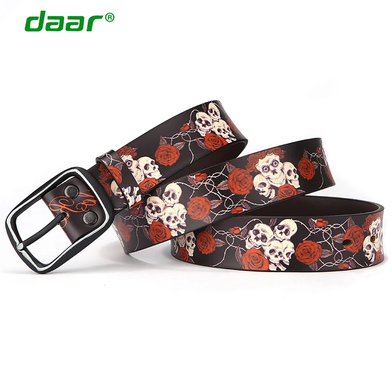 Graffiti Printed Leather Belt Leather Belt Graffiti Woman Leather