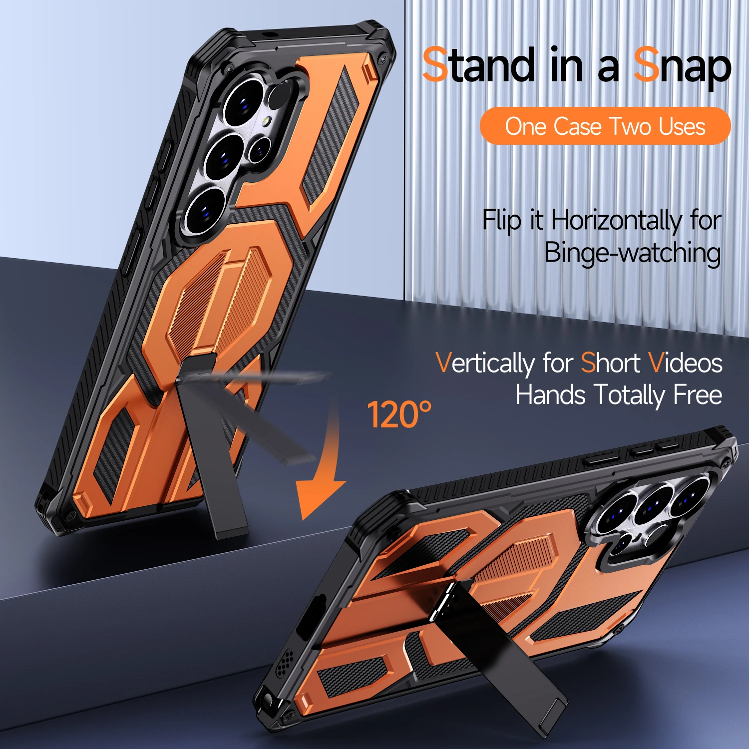 Enhanced Magnetic Metal Stand Armor Case with MagSafe Wireless Charging Compatibility