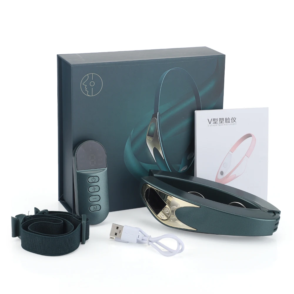 Facial Lifting Device Facial Slimming Vibration Massager Face Heating Double Chin V Shape Lift Belt Face Warm Compress Massager