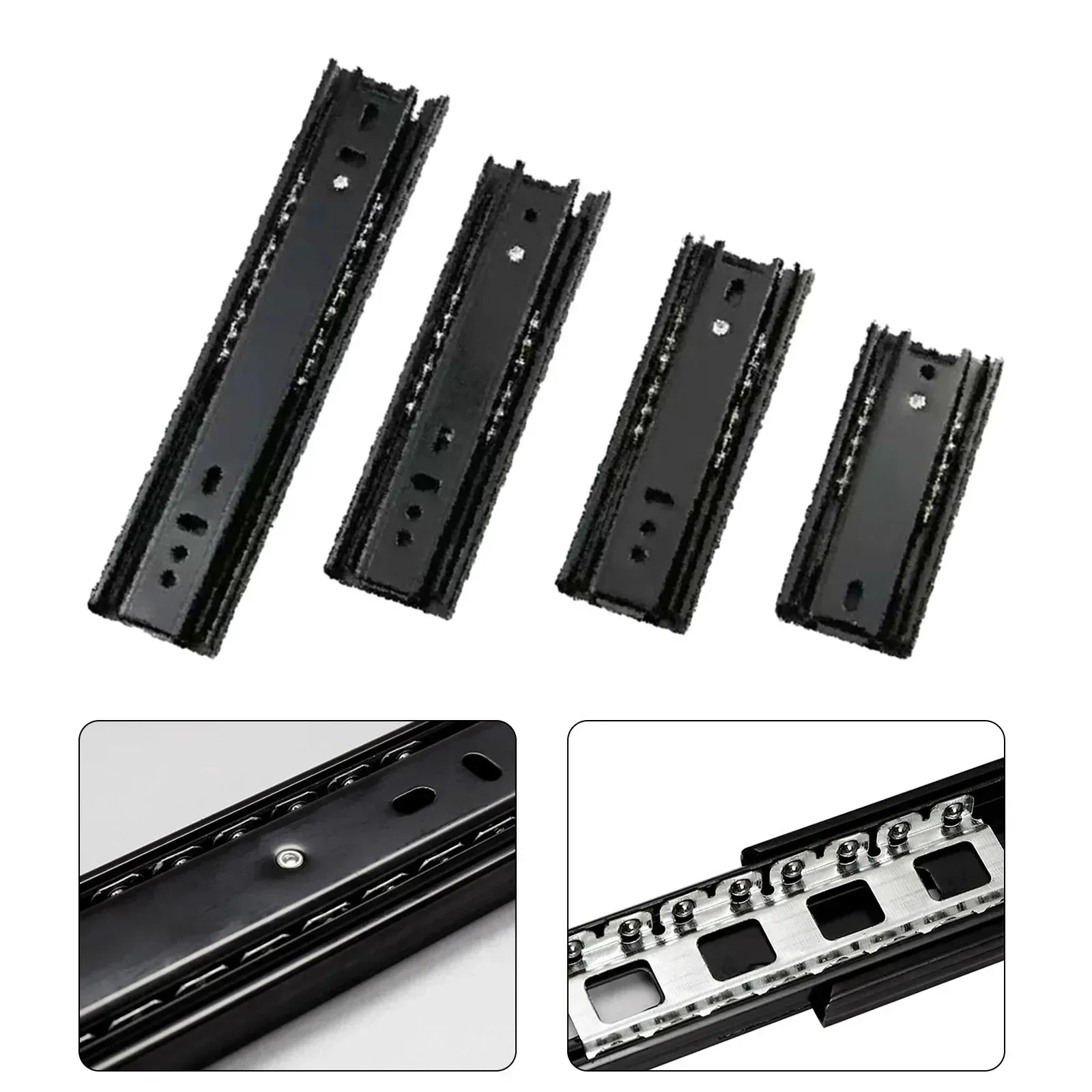 Drawer Slides 5/6/8Inch Steel Close Drawer Track Rail Sliding Three-Section Ball Bearing Cabinet Furniture Hardware