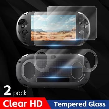 1/2 pezzi di vetro temperato per Sony PS Vita PSV 1000/PSV 2000 Clear Full HD protezione schermo anteriore + copertura posteriore pellicola protettiva guardia