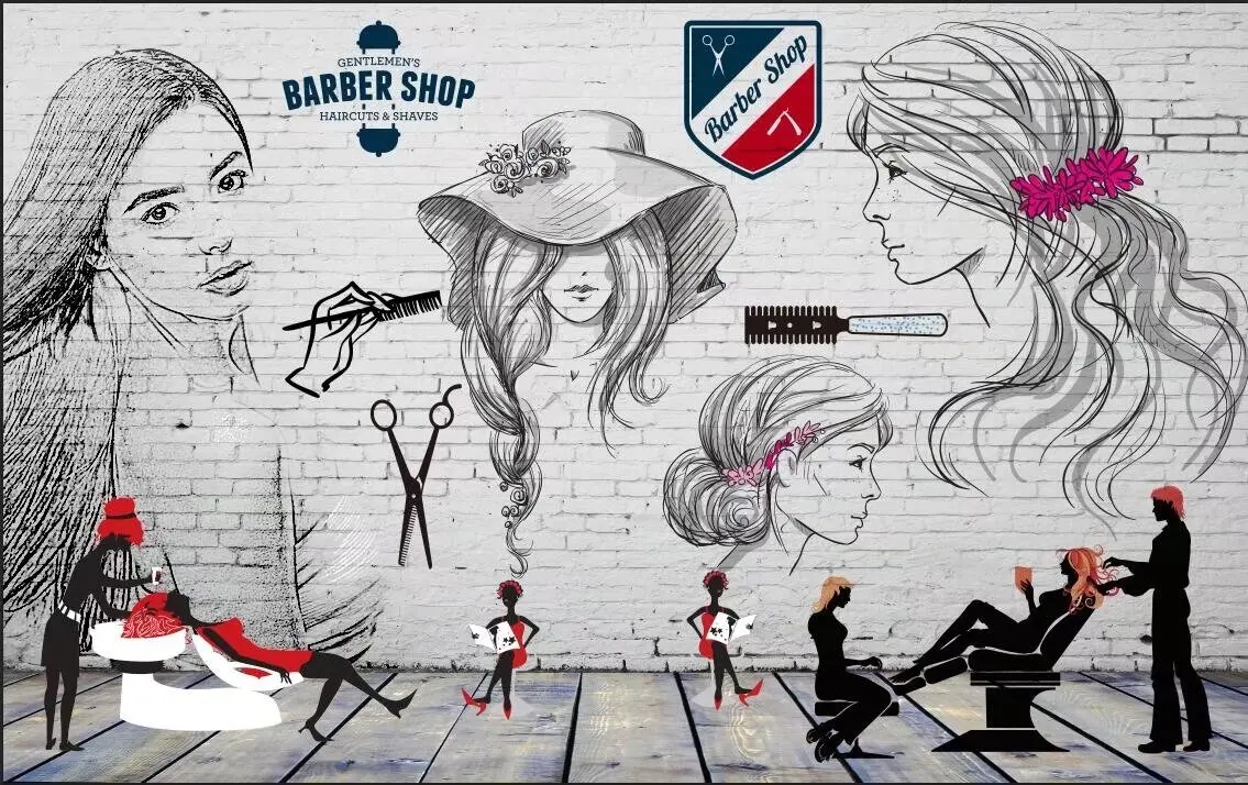 Papel de parede nostálgico retro, Mural 3D