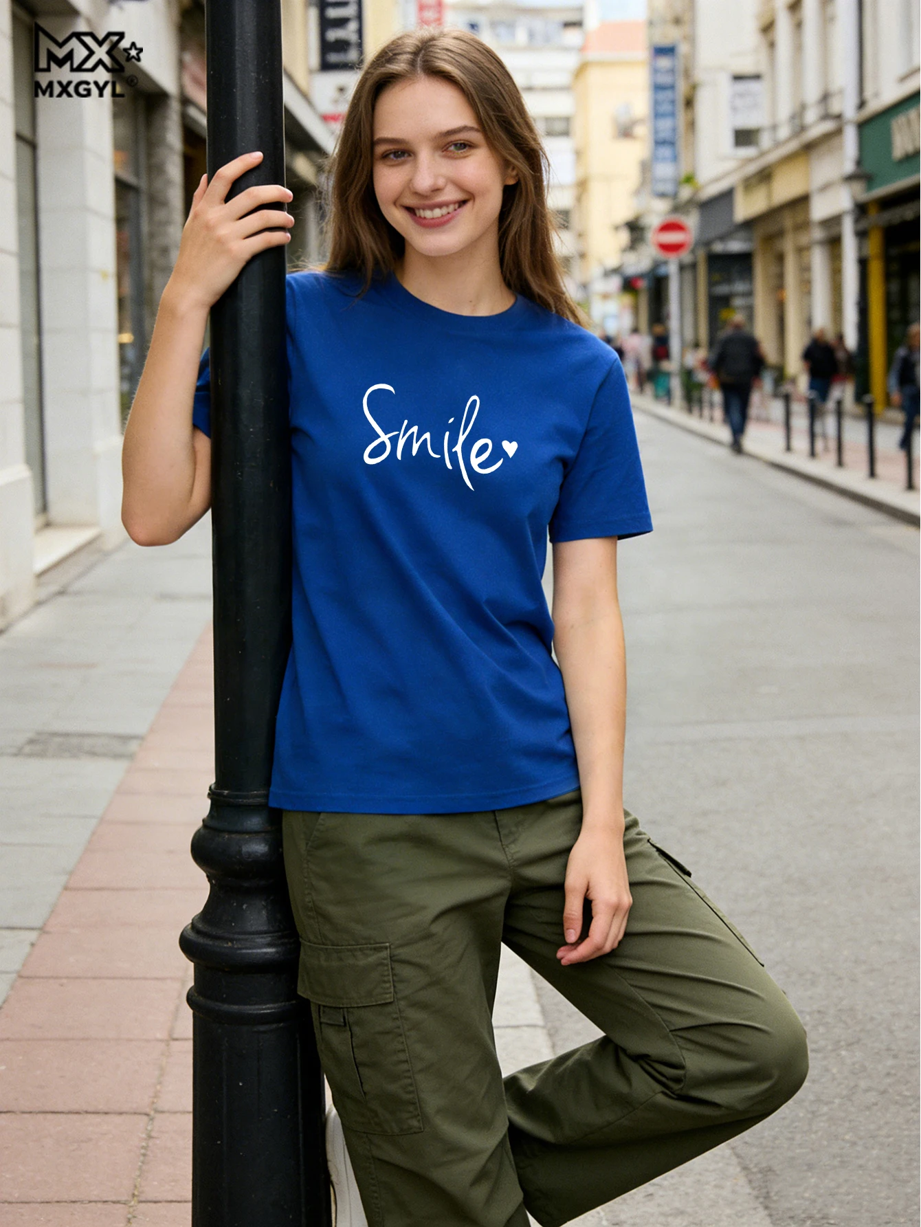 Smile Heart Print Women T Shirt Short Sleeve O Neck Loose Casual Women Tshirt Ladies Tee Shirt Tops Clothes Camisetas Mujer 2