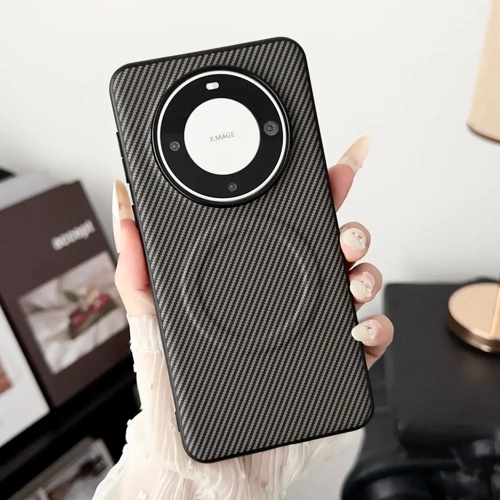 Magnetic Carbon Fiber Soft TPU Case with Magsafe Charging Compatibility