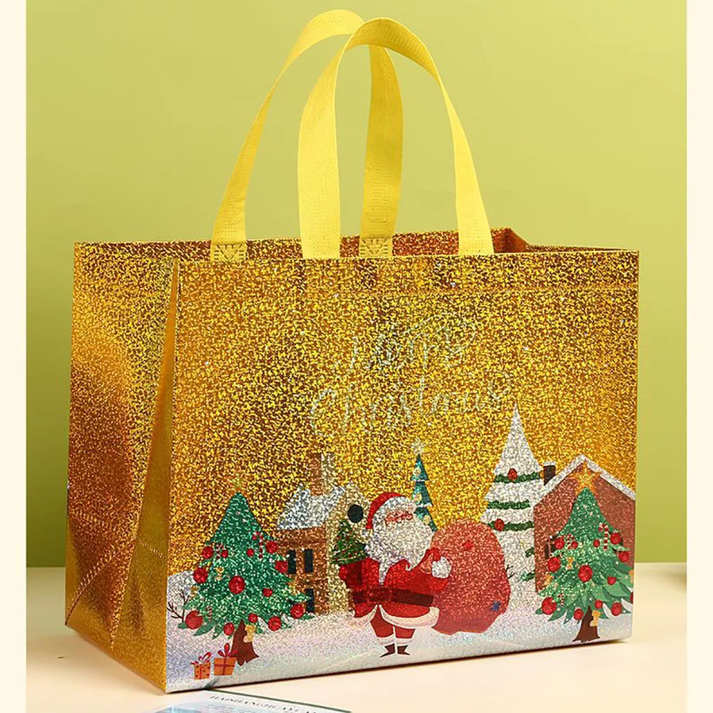 Christmas Gift Bags Christmas Party Decoration Kids Favors 2025 Xmas Santa Claus Hand Bags Navidad New Year Gift Shopping Bags