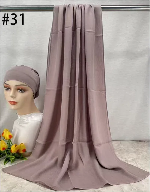 Mini Hijab Modal avec sous-bonnet – Ensemble Basique Extensible, Foulard Fin et Respirant, Protection Solaire, Voile 165*50cm