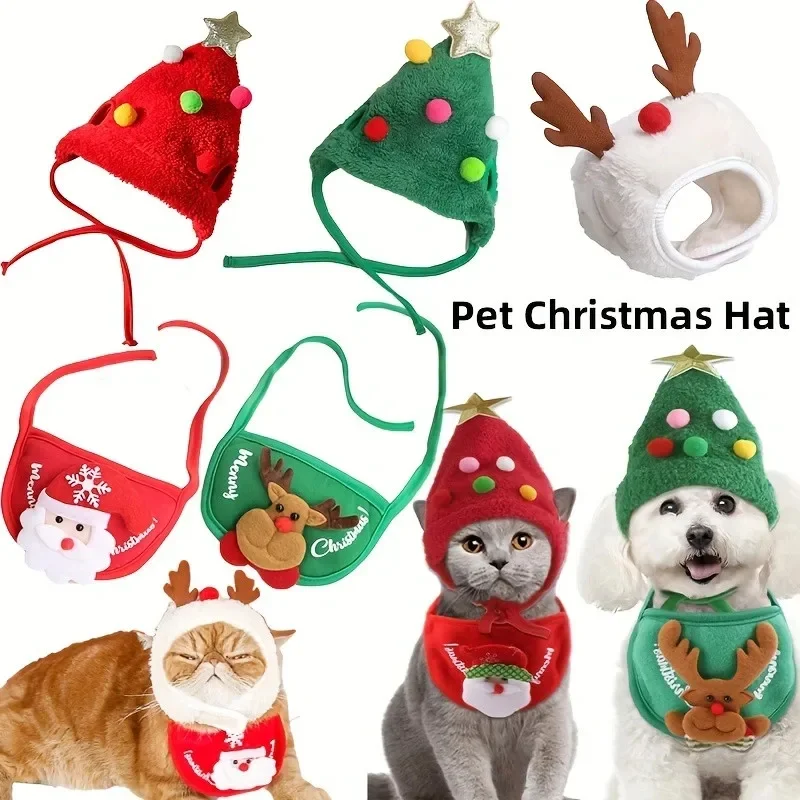 Pet Hat Scarf Christmas Gift for Dogs Cats pet scarf pet hat