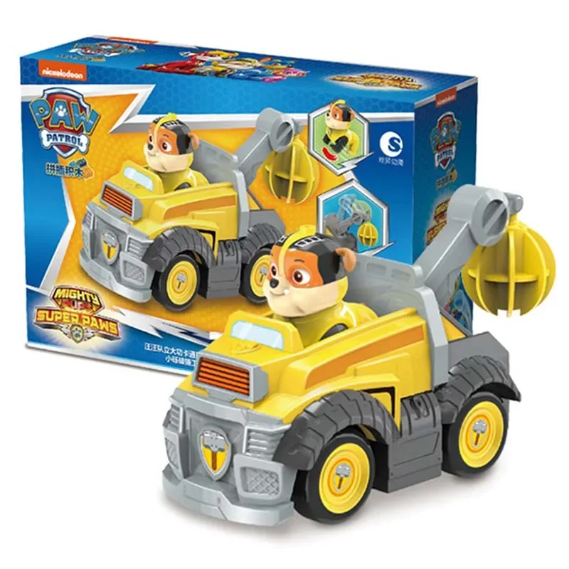 Anime Original Paw Patrol Cars Rescue Mighty Super Building Blocks Toys for Children Christmas Gift