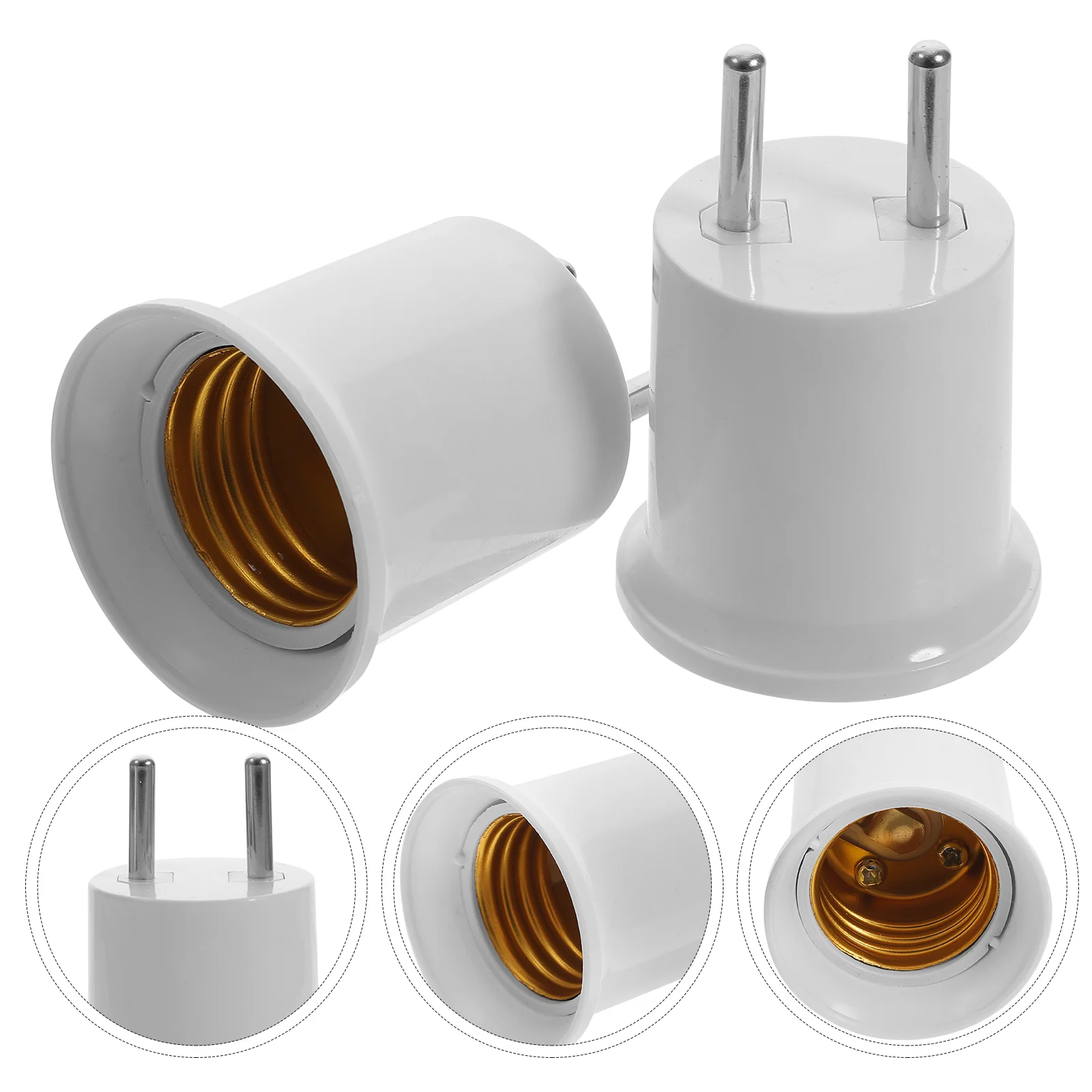 

3pcs Lamp Holder Adapter Outlet To E26/E27 Light Bulb Outlet Socket EU Plug