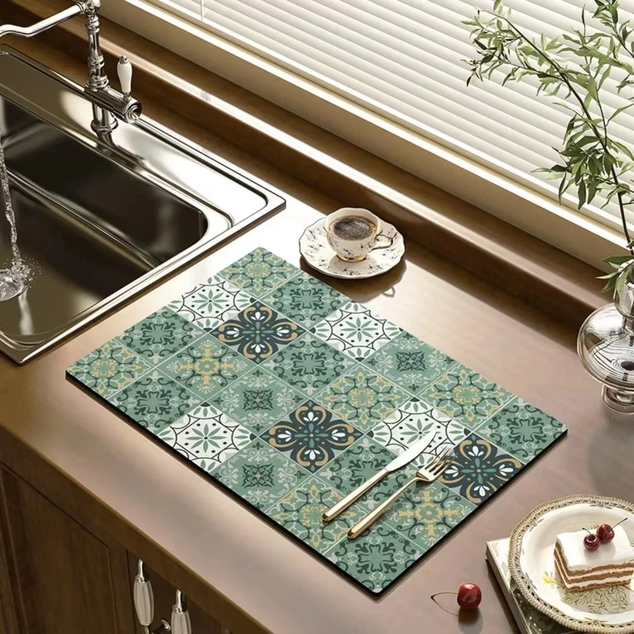 Dish drying mat super absorbent anti-slip for kitchen